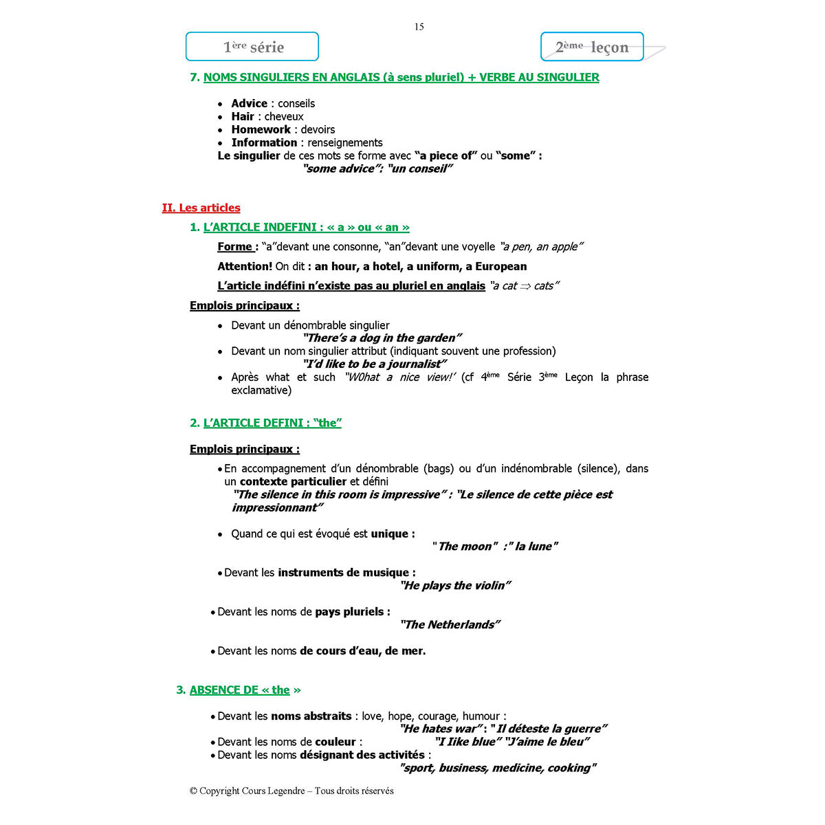 Mon année de Collège - 3ème - Anglais LV1 avec 6 devoirs à envoyer