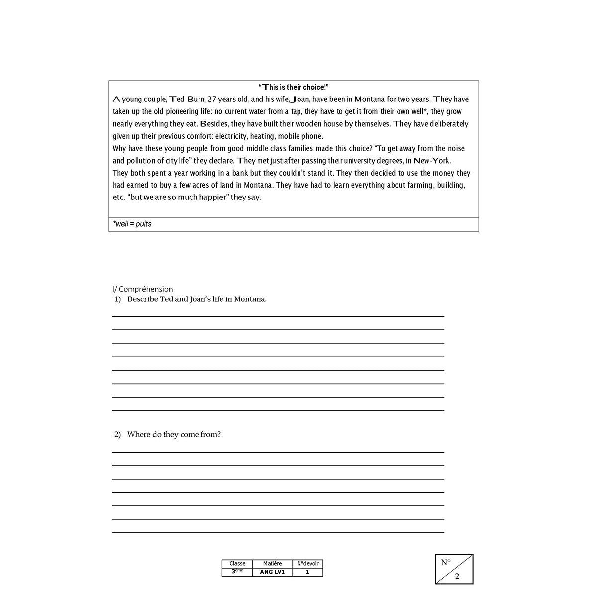 Mon année de Collège - 3ème - Anglais LV1 avec 6 devoirs à envoyer