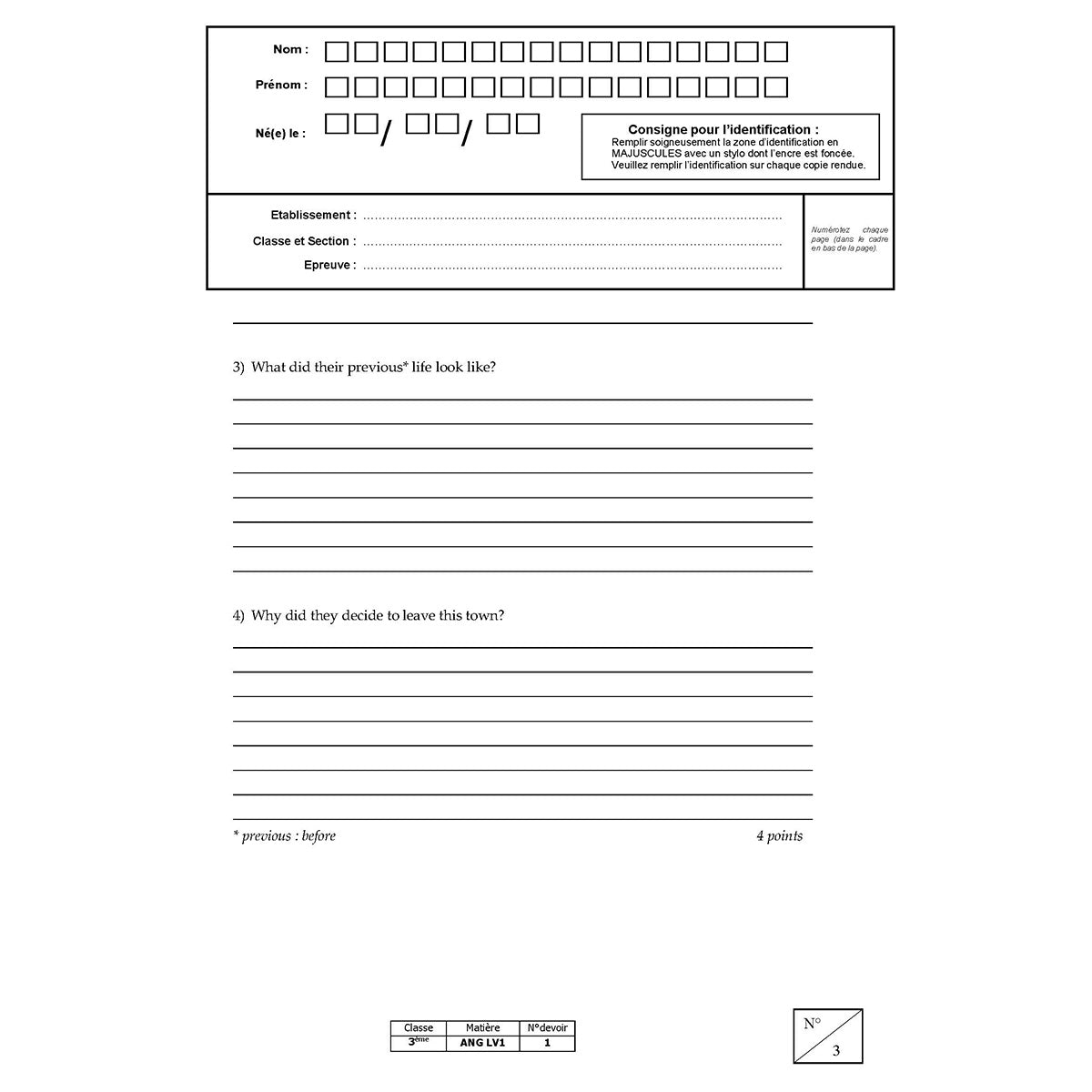 Mon année de Collège - 3ème - Anglais LV1 avec 6 devoirs à envoyer