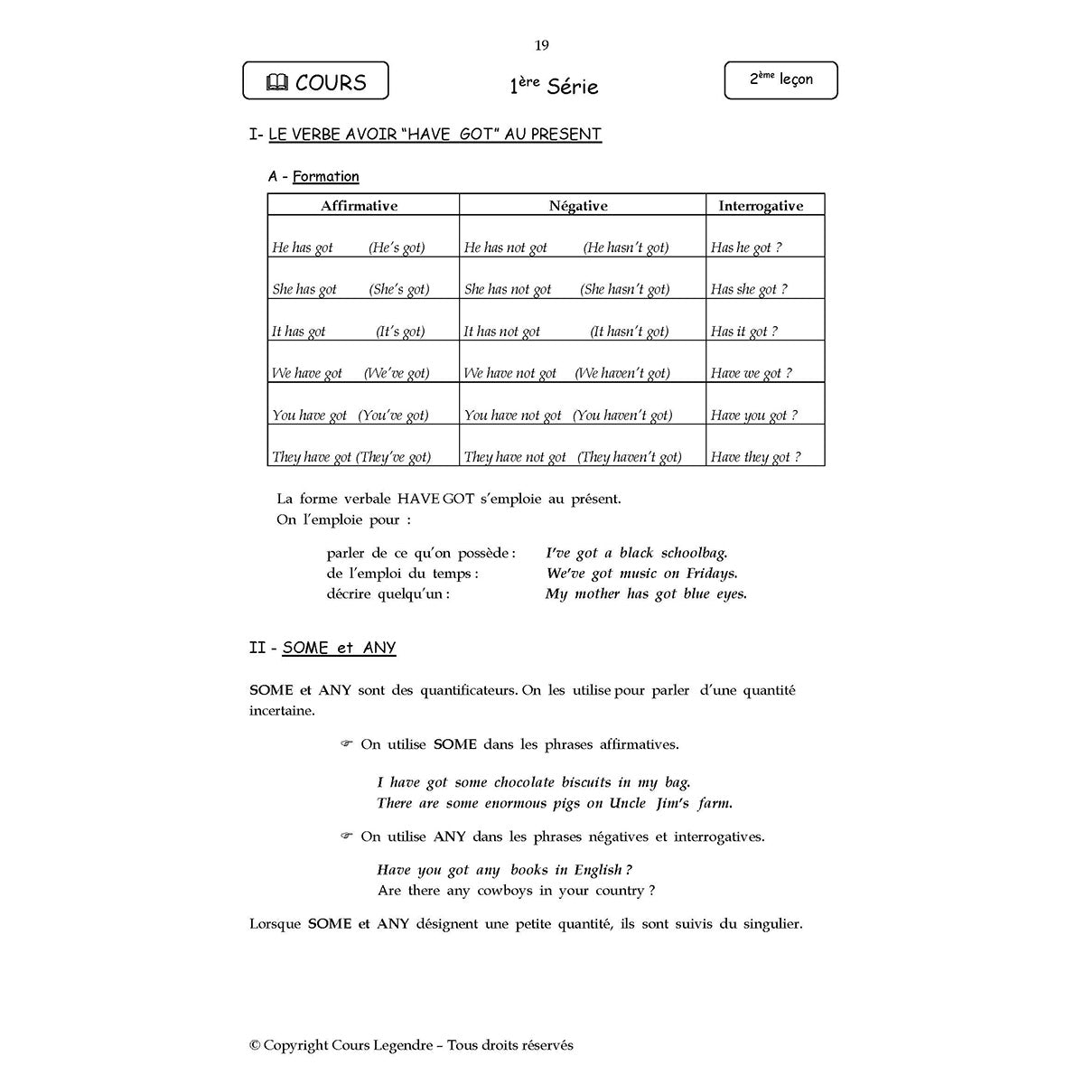 Mon année de Collège - 5ème - Anglais LV1 avec 6 devoirs à envoyer