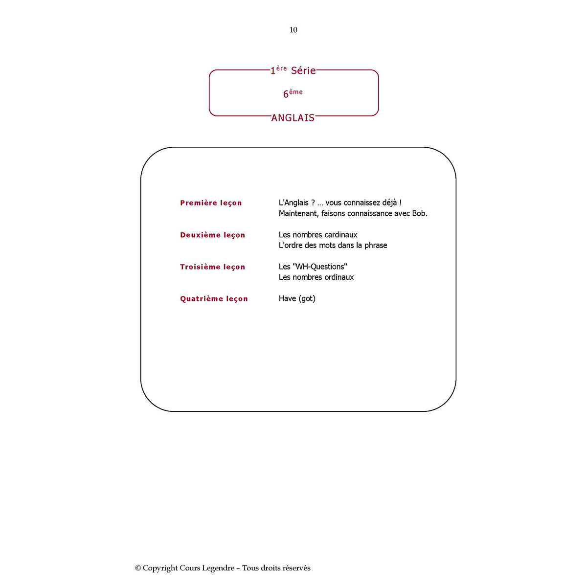 Mon année de Collège - 6ème - Anglais LV1 avec 6 devoirs à envoyer