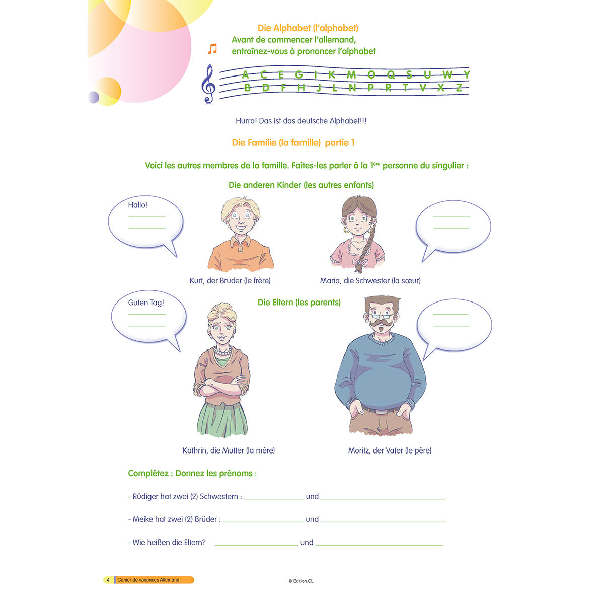 Cahier de vacances initiation à l'Allemand - Primaire
