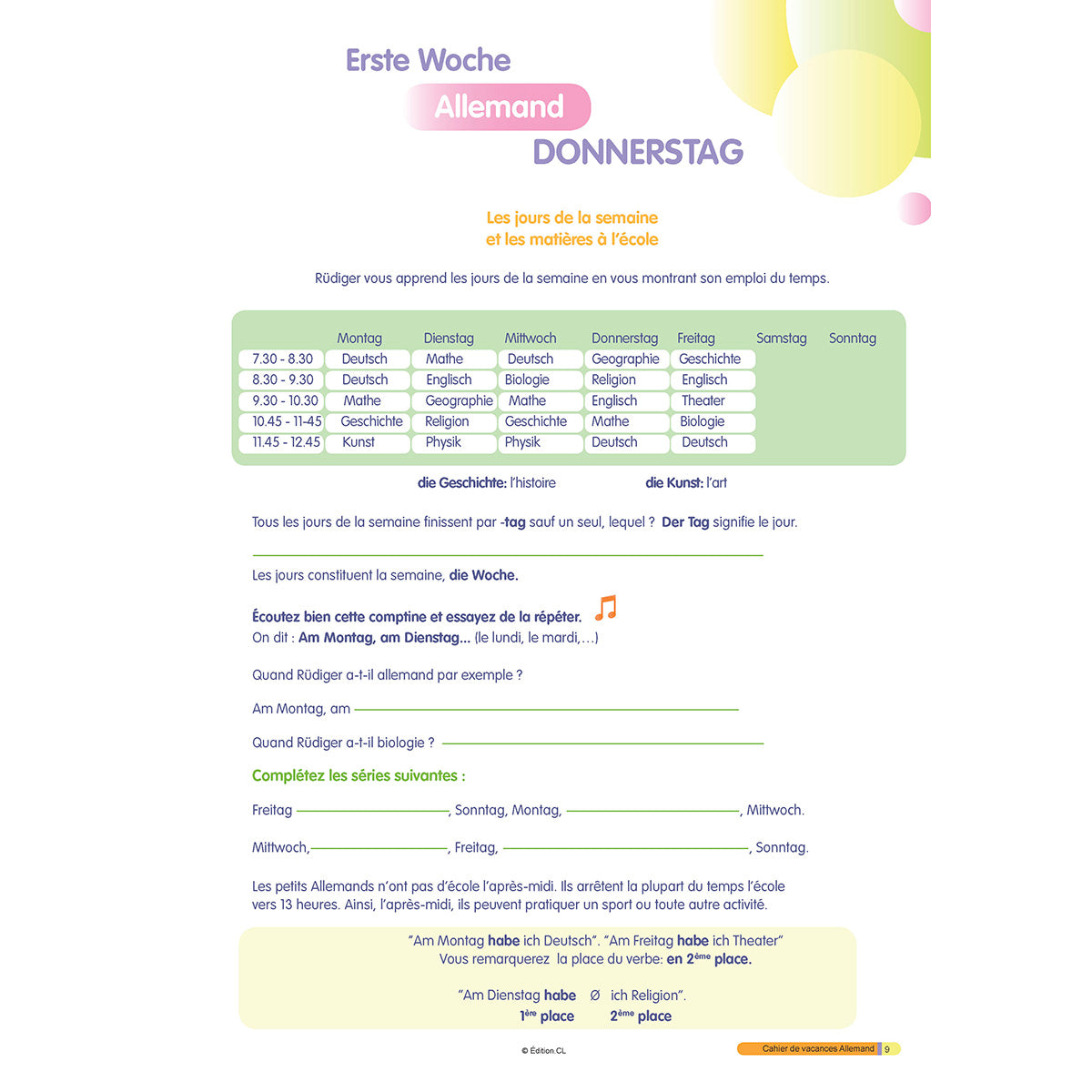 Cahier de vacances initiation à l'Allemand - Primaire