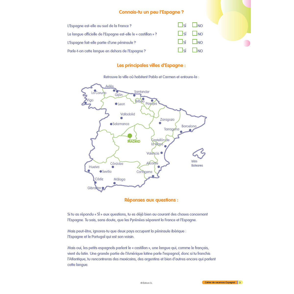 Cahier de vacances initiation à l'Espagnol - Primaire