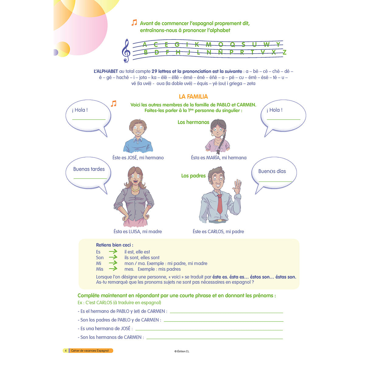 Cahier de vacances initiation à l'Espagnol - Primaire