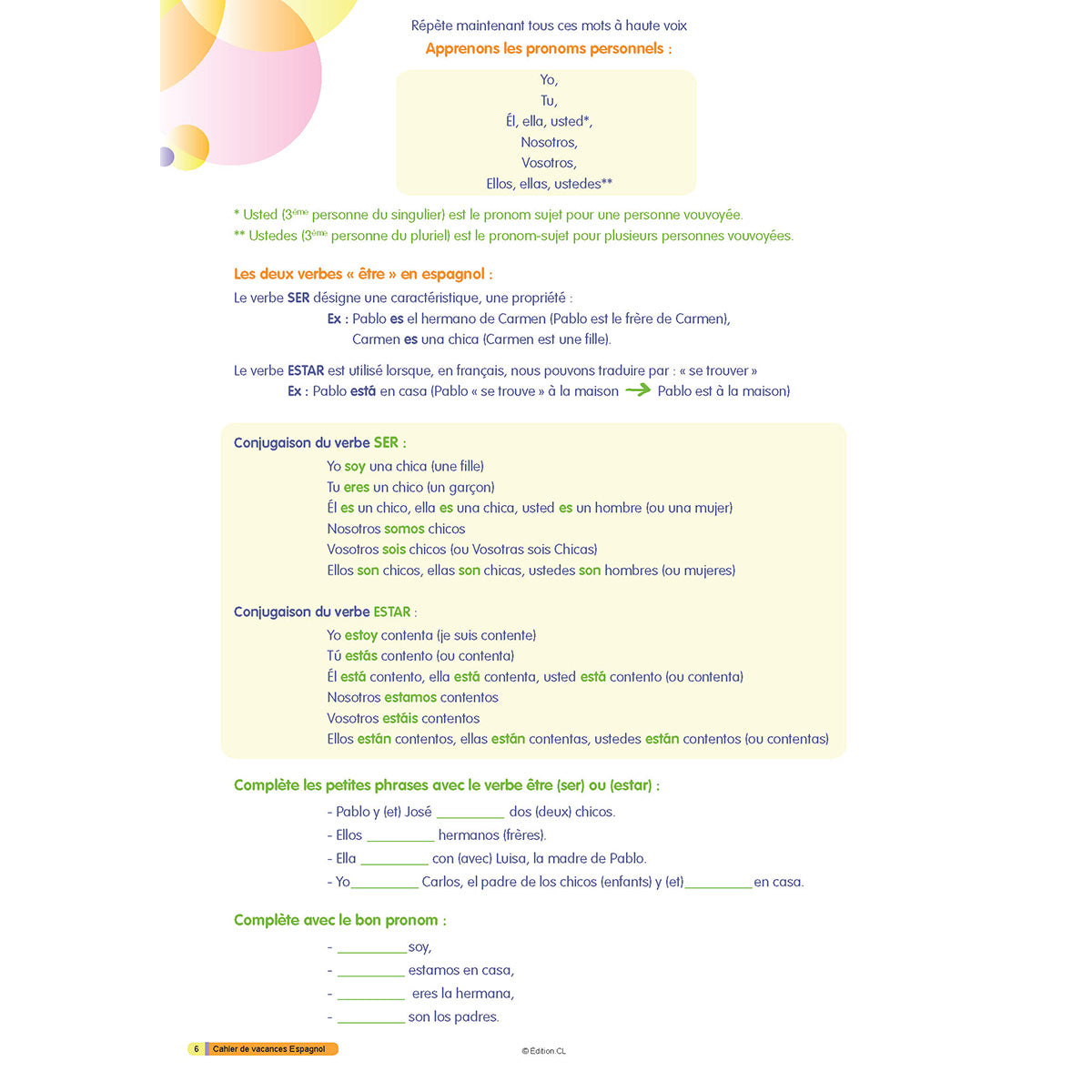 Cahier de vacances initiation à l'Espagnol - Primaire