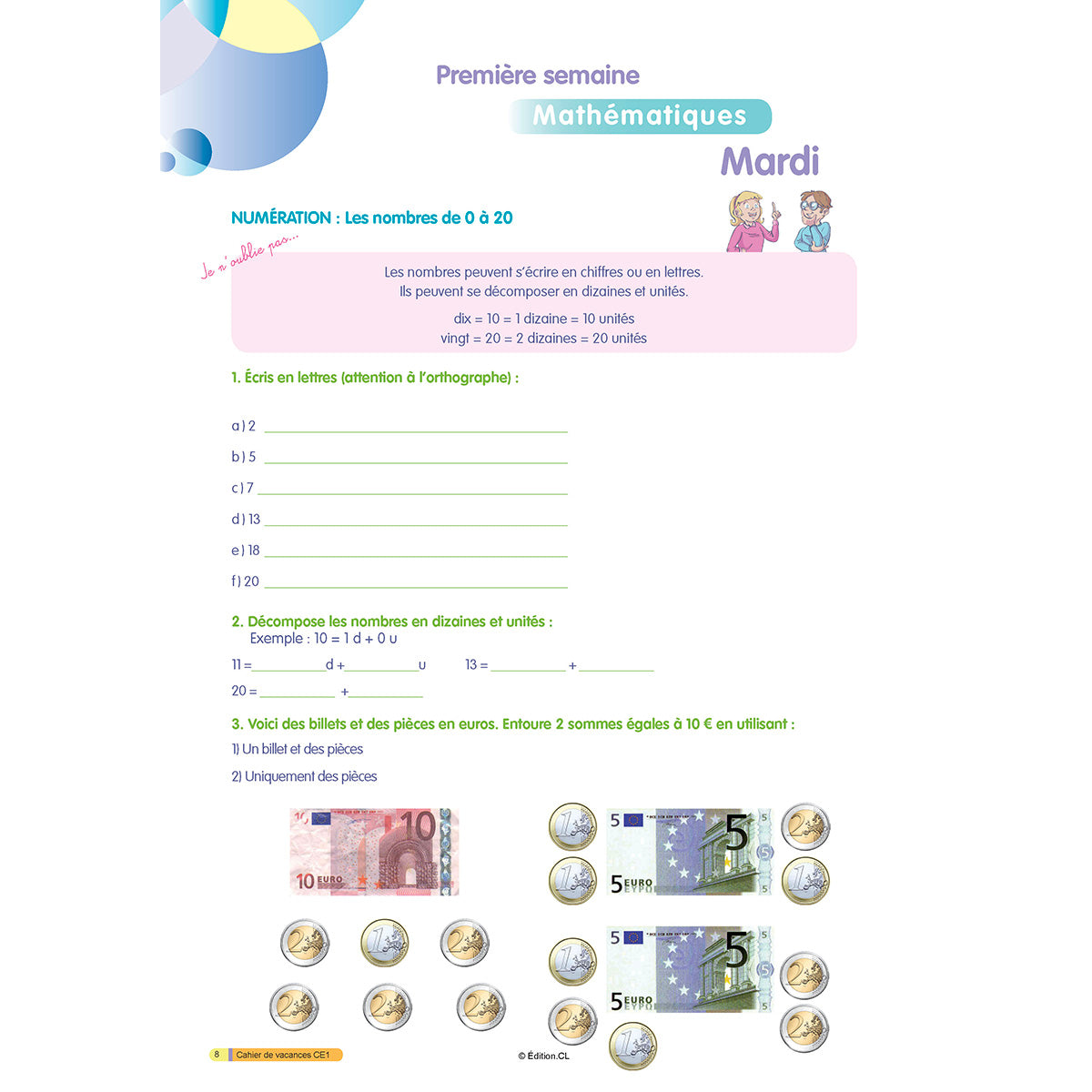 Cahier de vacances du CE1 vers CE2