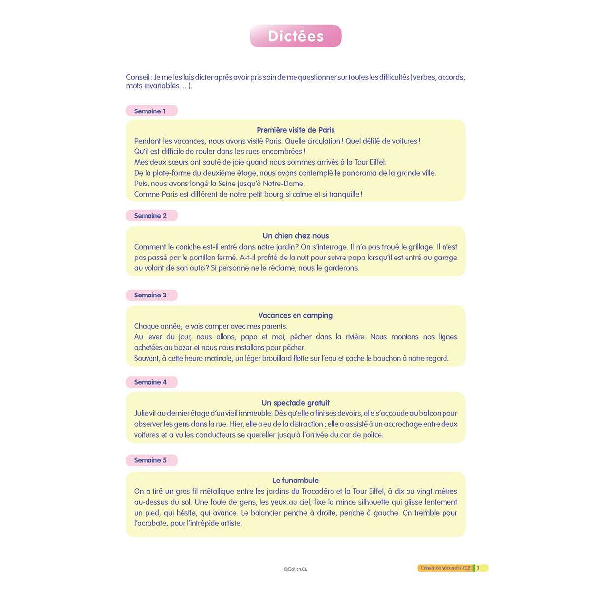 Cahier de vacances du CE2 vers CM1