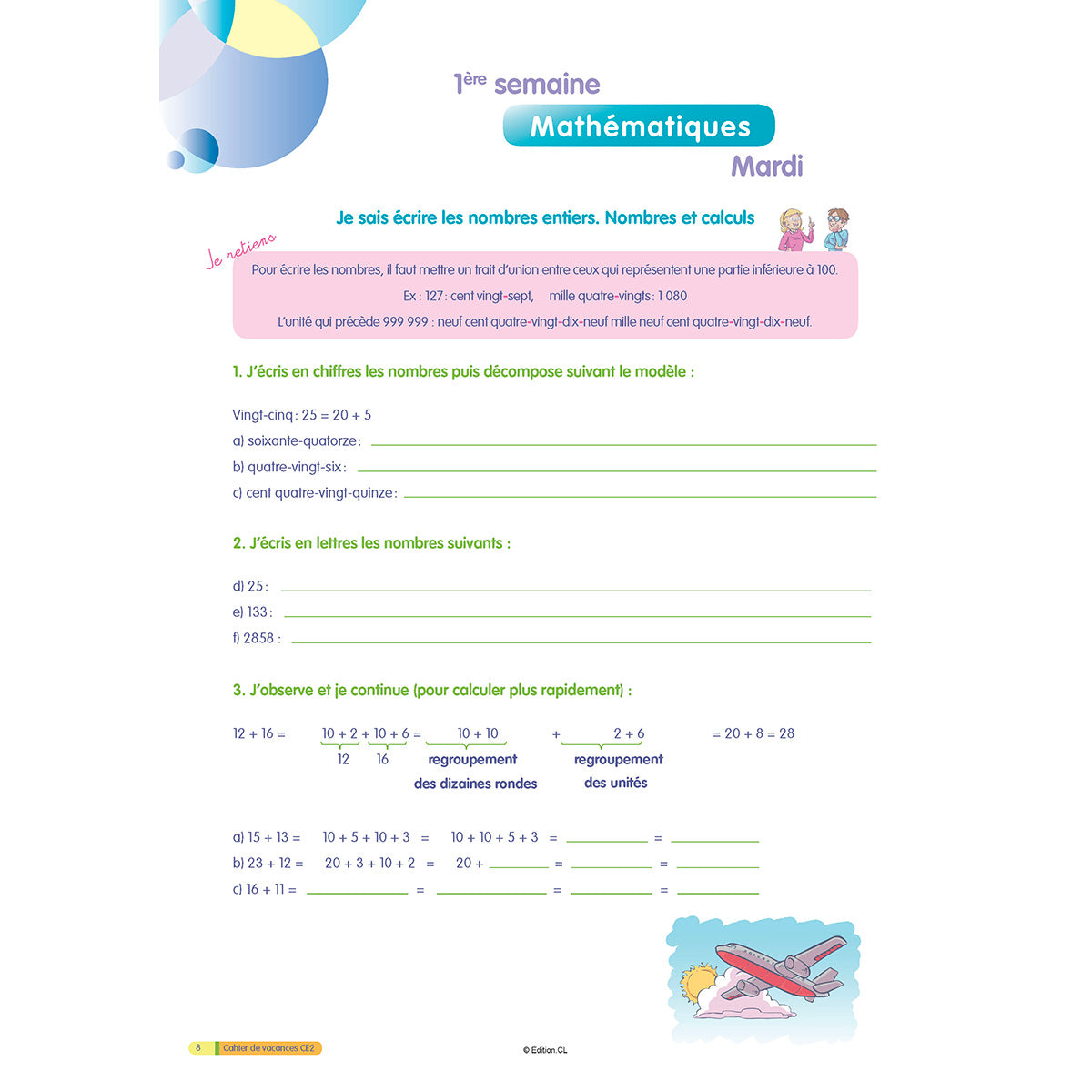 Cahier de vacances du CE2 vers CM1