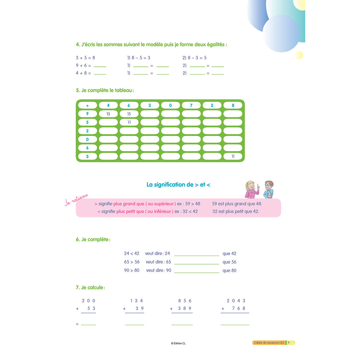 Cahier de vacances du CE2 vers CM1