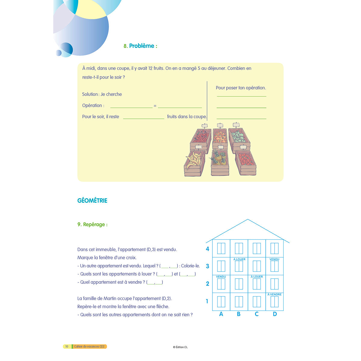 Cahier de vacances du CE2 vers CM1
