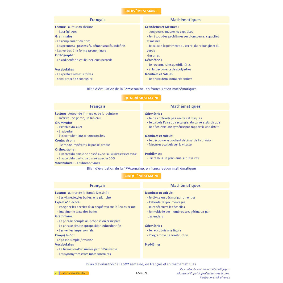 Cahier de vacances du CM2 vers 6e
