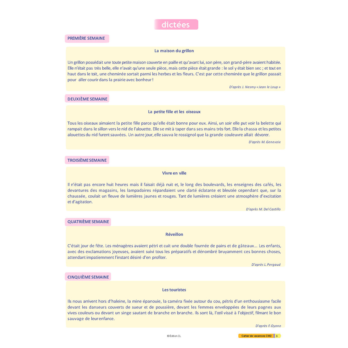 Cahier de vacances du CM2 vers 6e