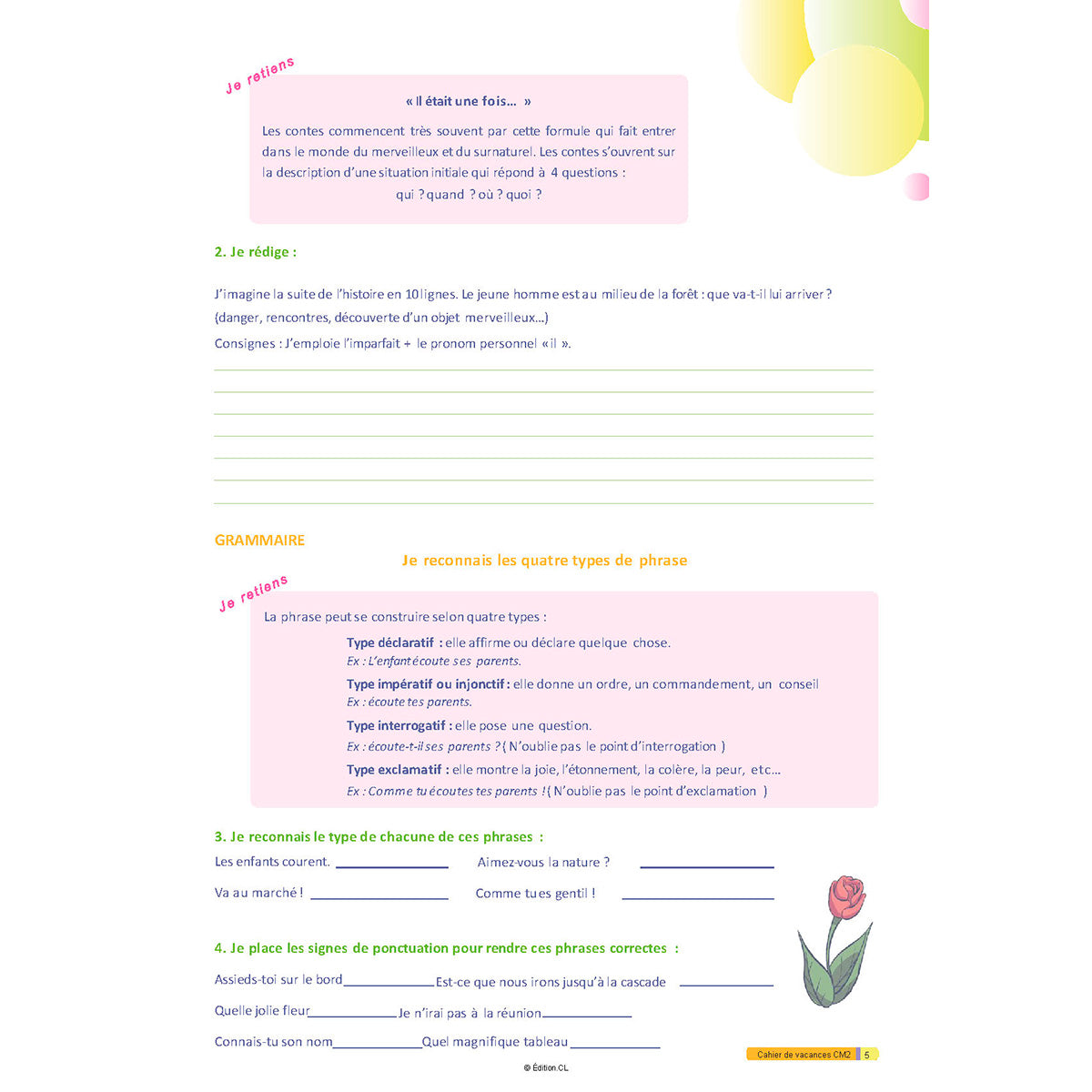 Cahier de vacances du CM2 vers 6e