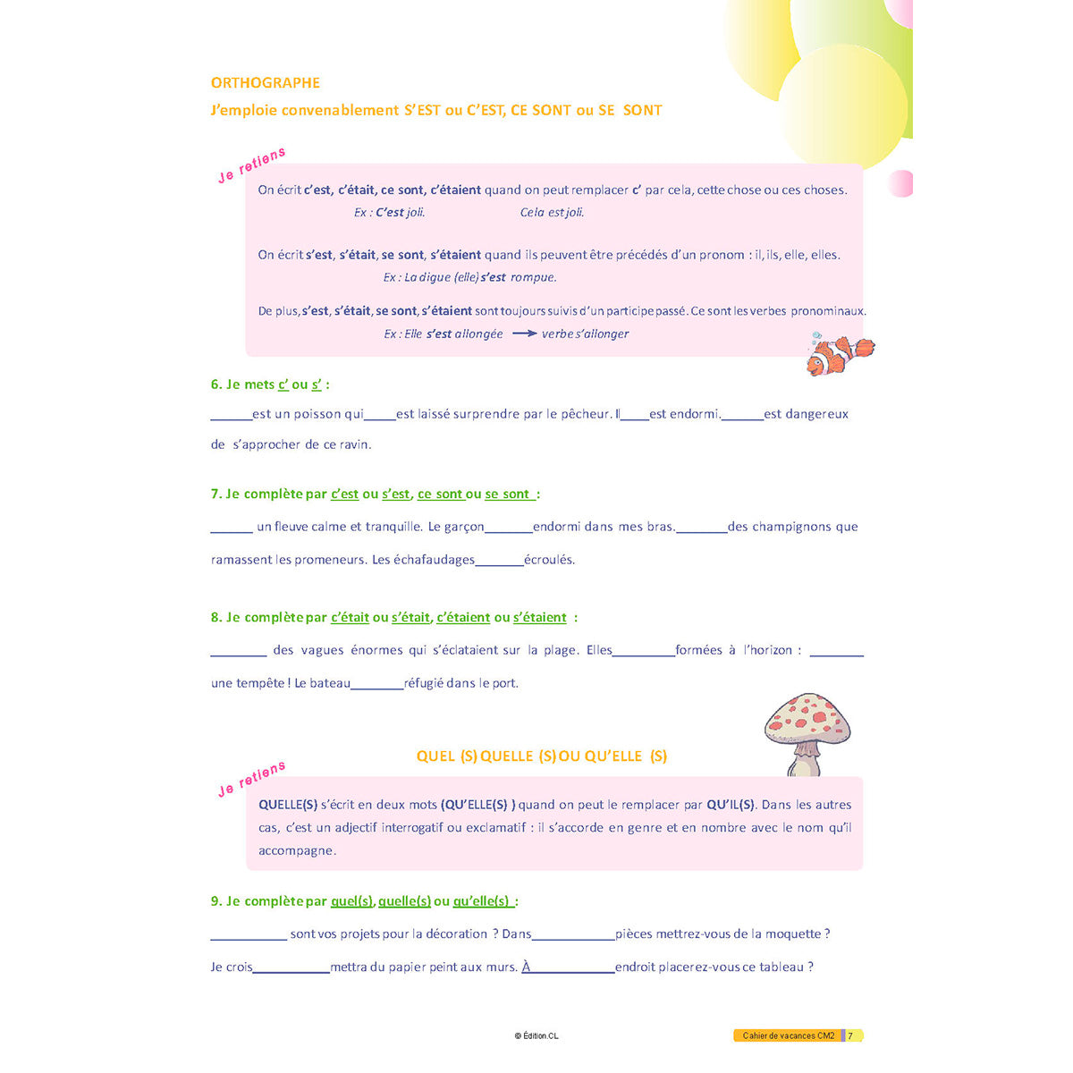 Cahier de vacances du CM2 vers 6e