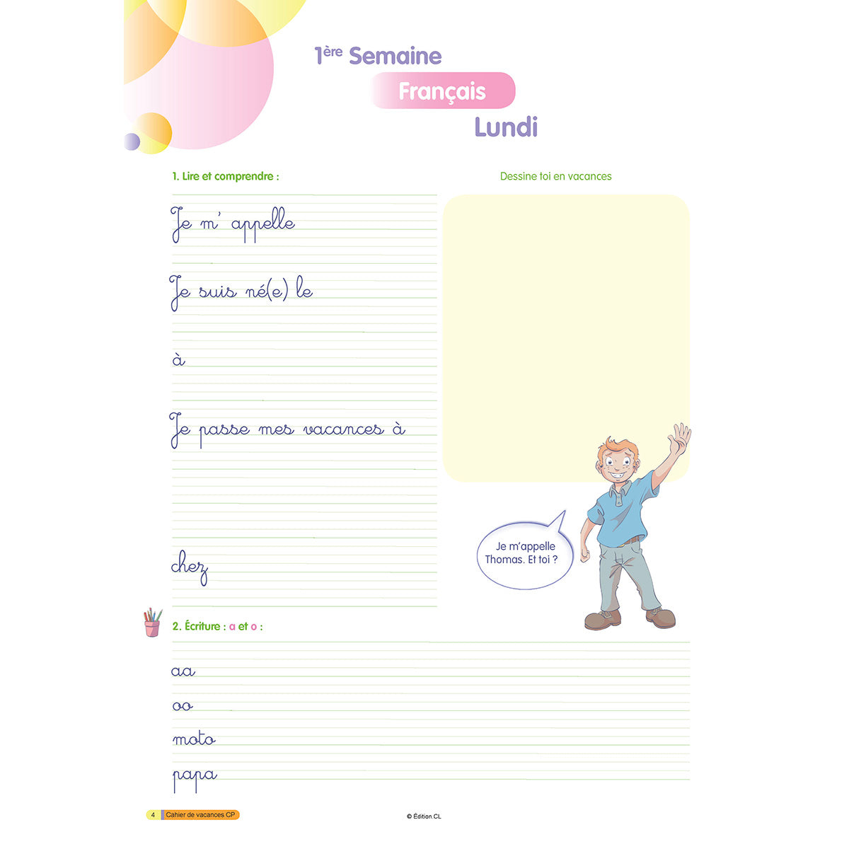 Cahier de vacances du CP vers CE1