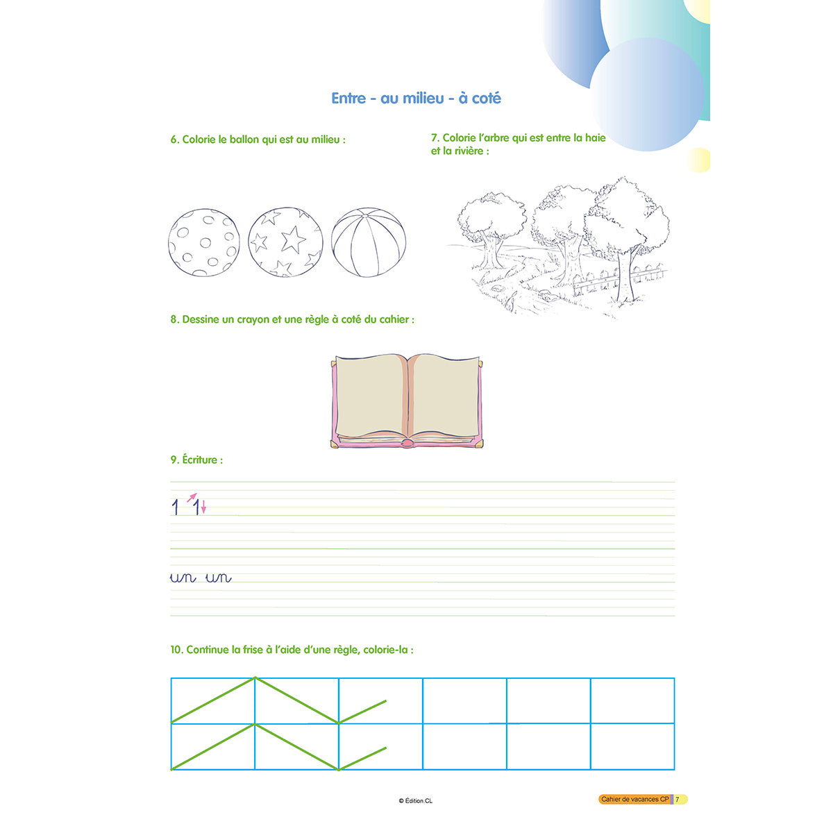 Cahier de vacances du CP vers CE1