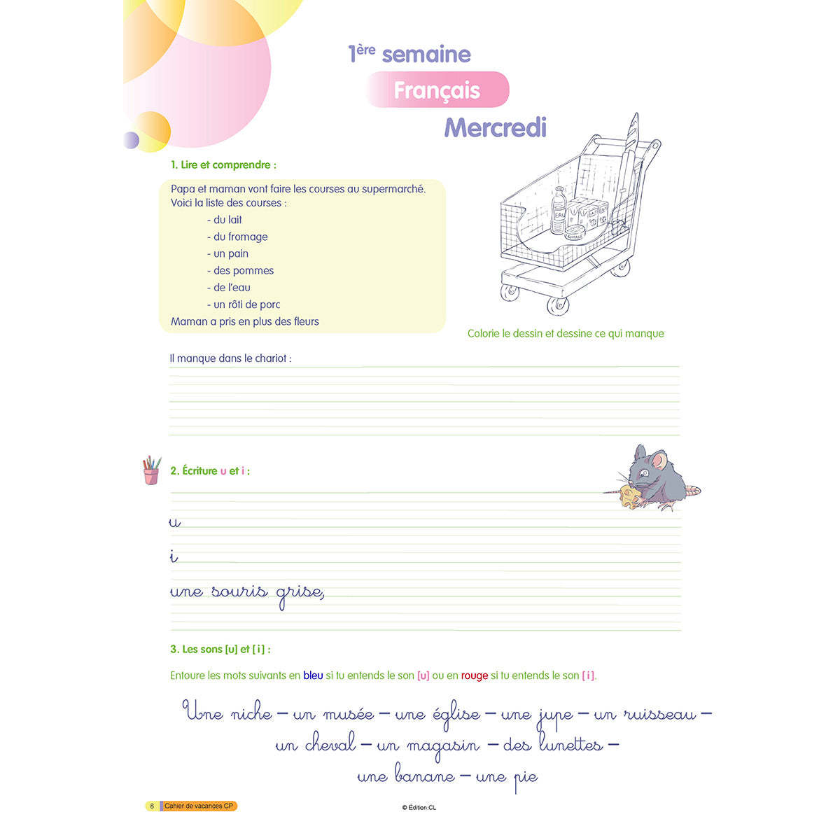 Cahier de vacances du CP vers CE1