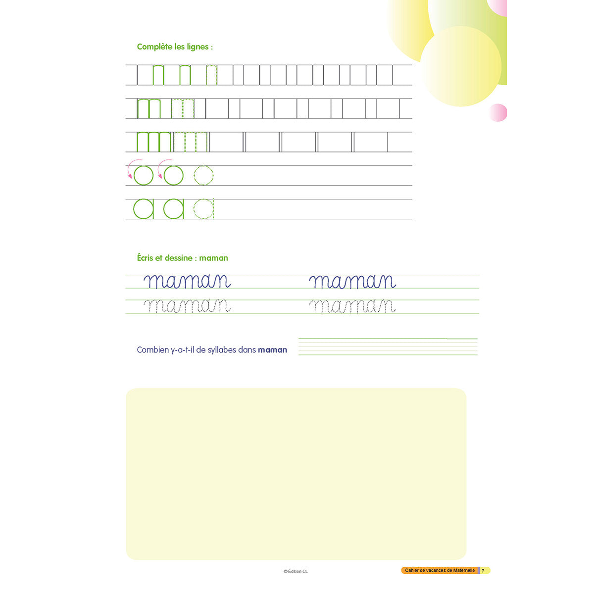 Cahier de vacances Maternelle