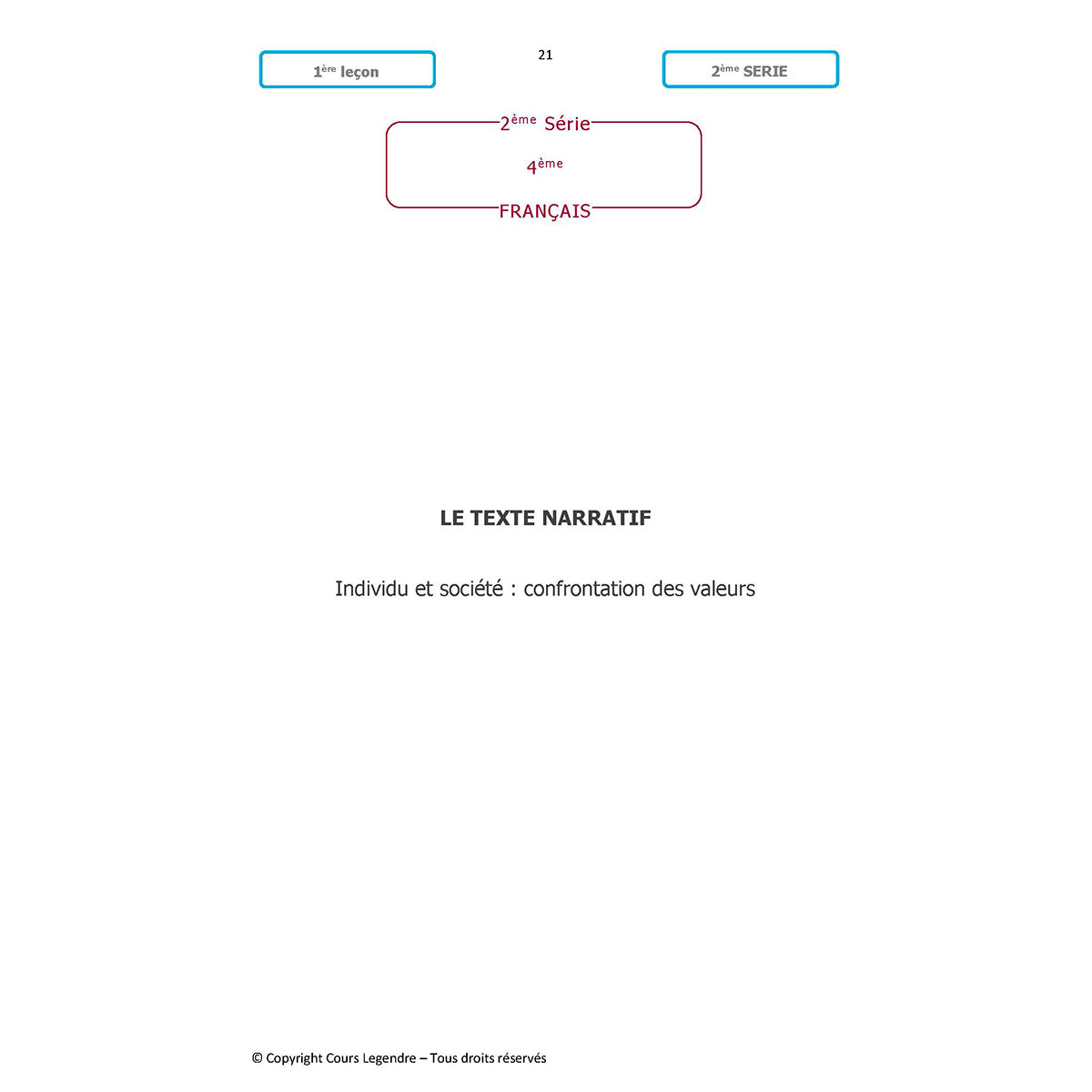 Mon année de Collège - 4ème - Français avec 6 devoirs à envoyer