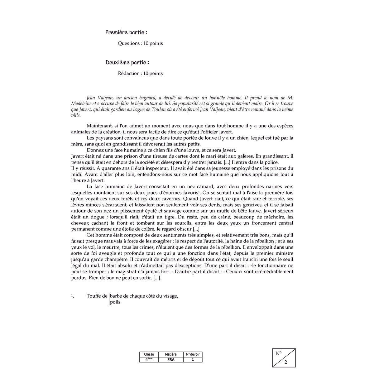 Mon année de Collège - 4ème - Français avec 6 devoirs à envoyer