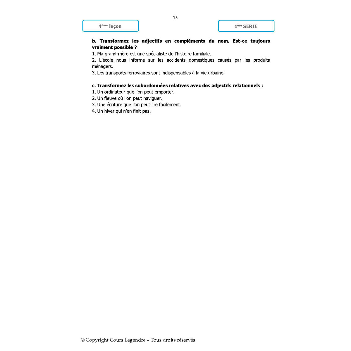 Mon année de Collège - 5ème - Français avec 6 devoirs à envoyer