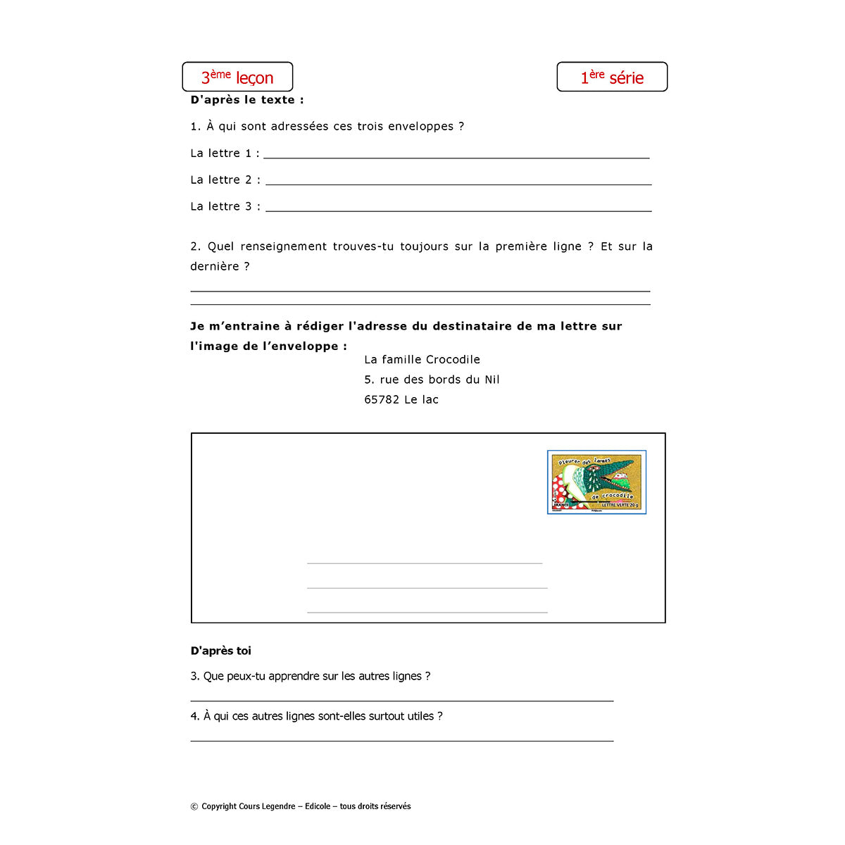 Mon année de Primaire - CE1 - Français avec 6 devoirs à envoyer