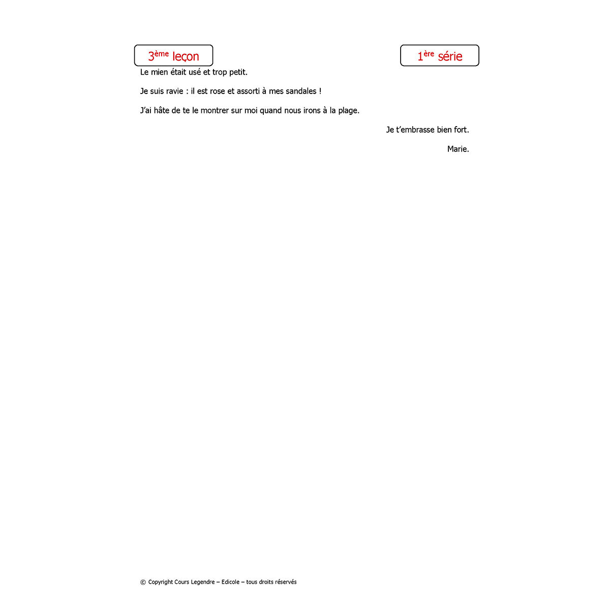 Mon année de Primaire - CE1 - Français avec 6 devoirs à envoyer