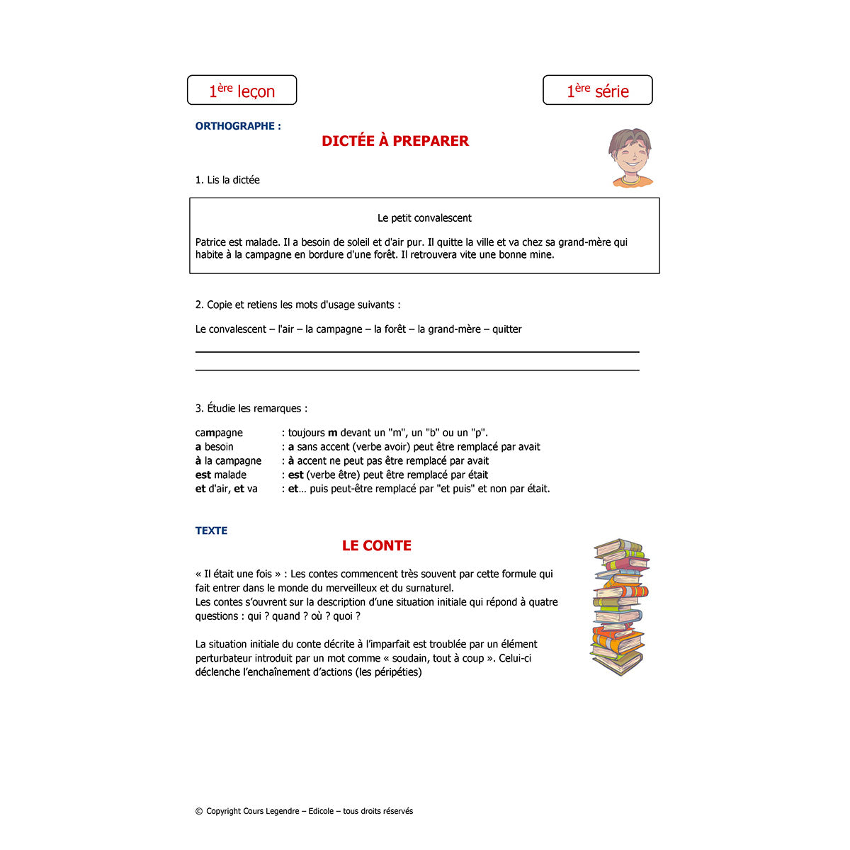 Mon année de Primaire - CE2 - Français avec 6 devoirs à envoyer