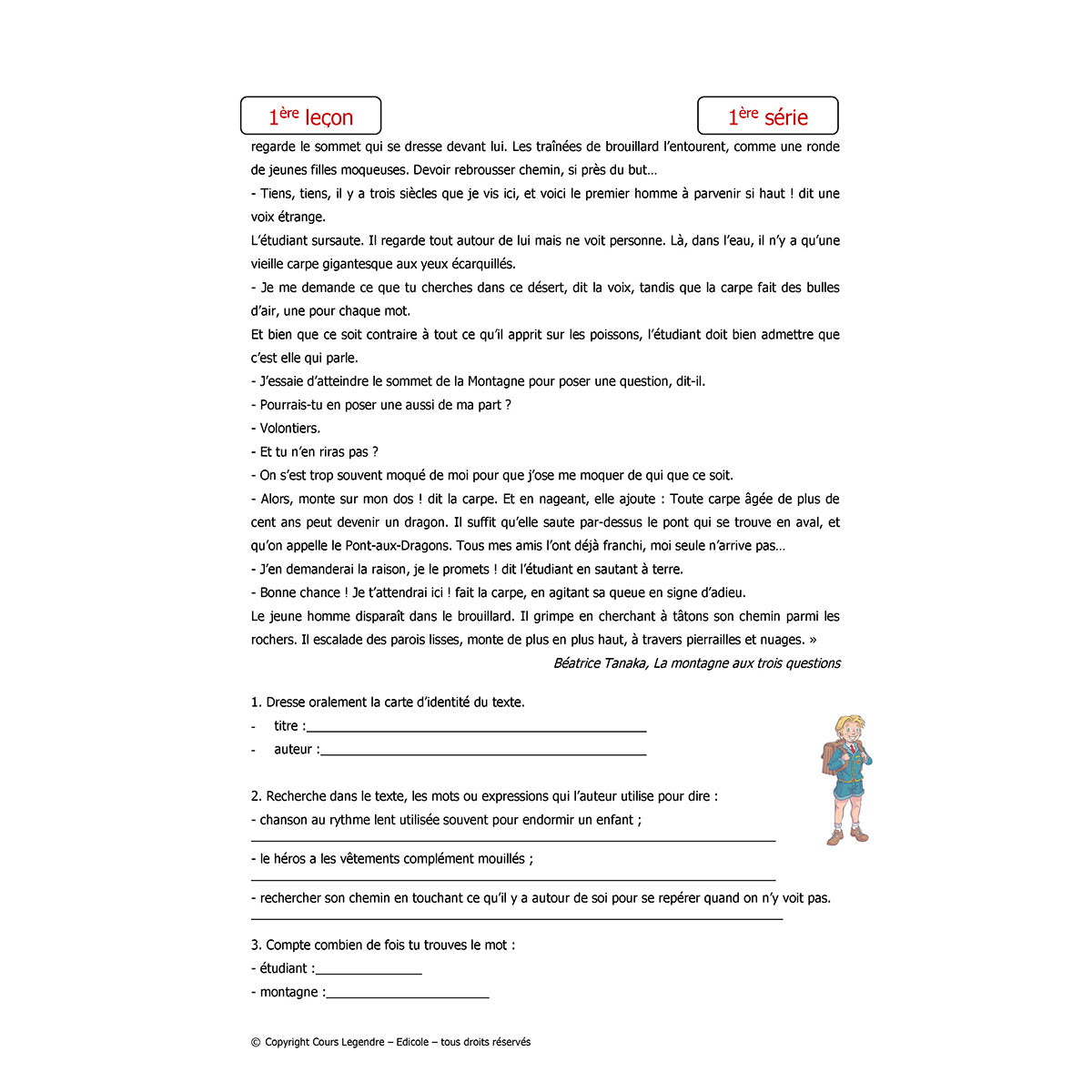 Mon année de Primaire - CE2 - Français avec 6 devoirs à envoyer