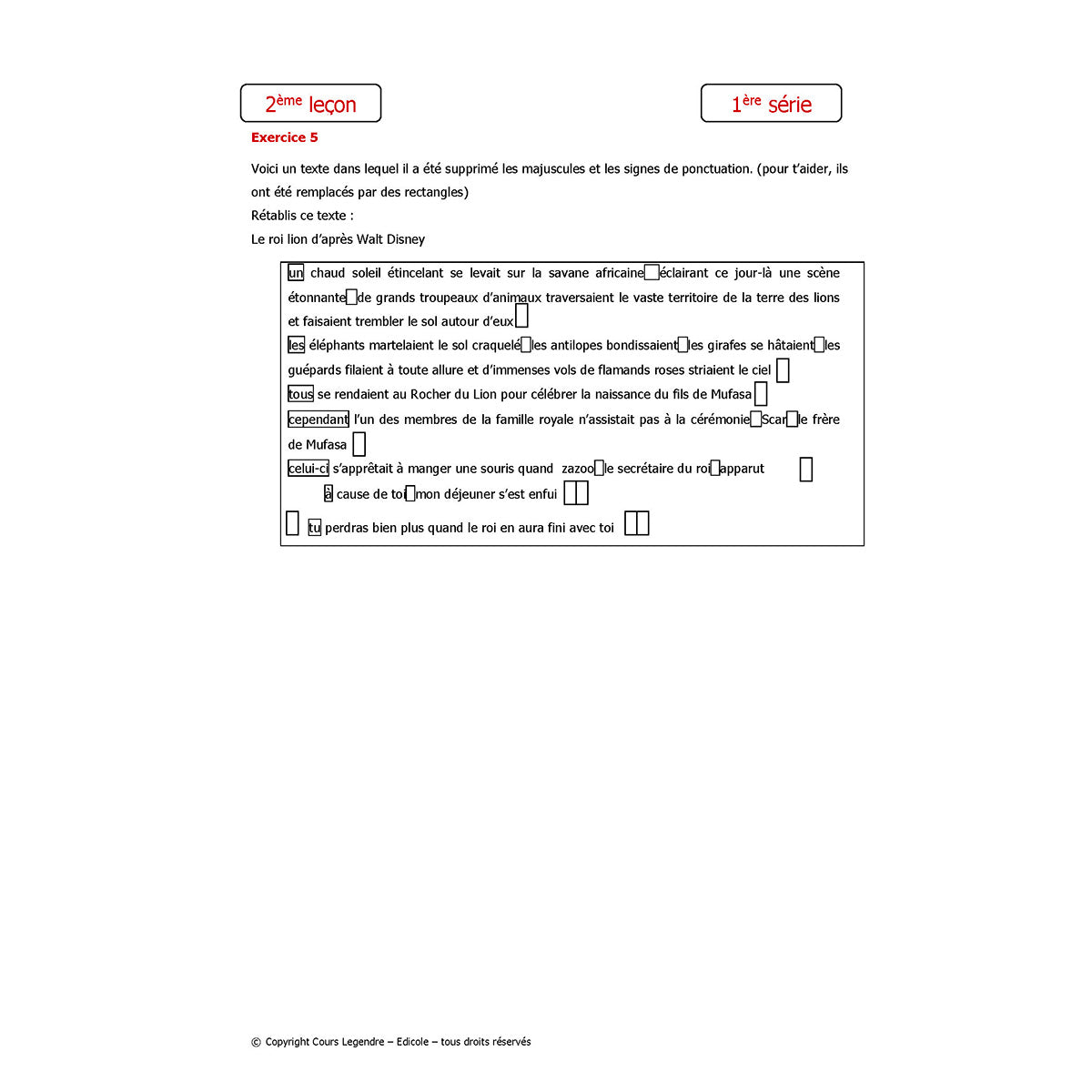 Mon année de Primaire - CM1 - Français avec 6 devoirs à envoyer