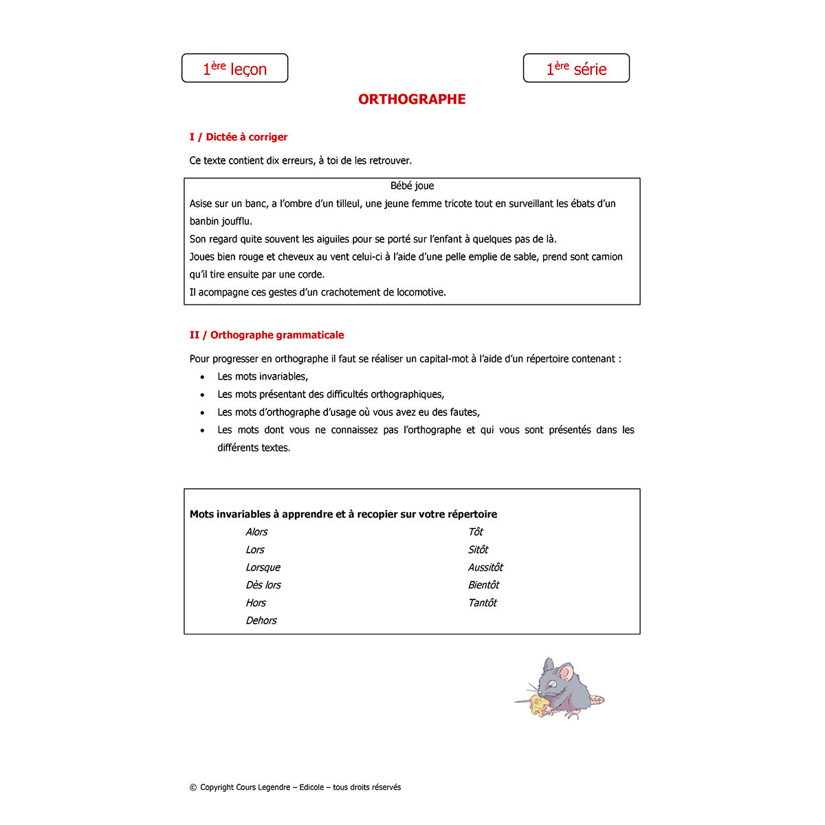 Mon année de Primaire - CM2 Français avec devoirs