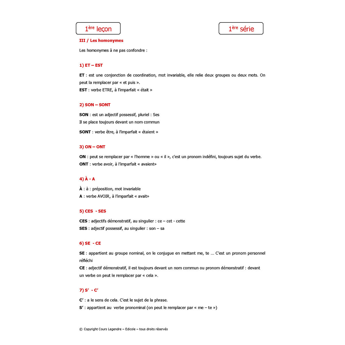 Mon année de Primaire - CM2 Français avec devoirs