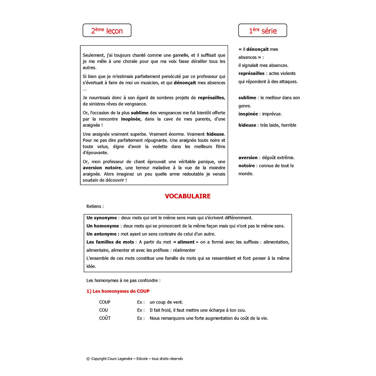 Mon année de Primaire - CM2 Français avec devoirs
