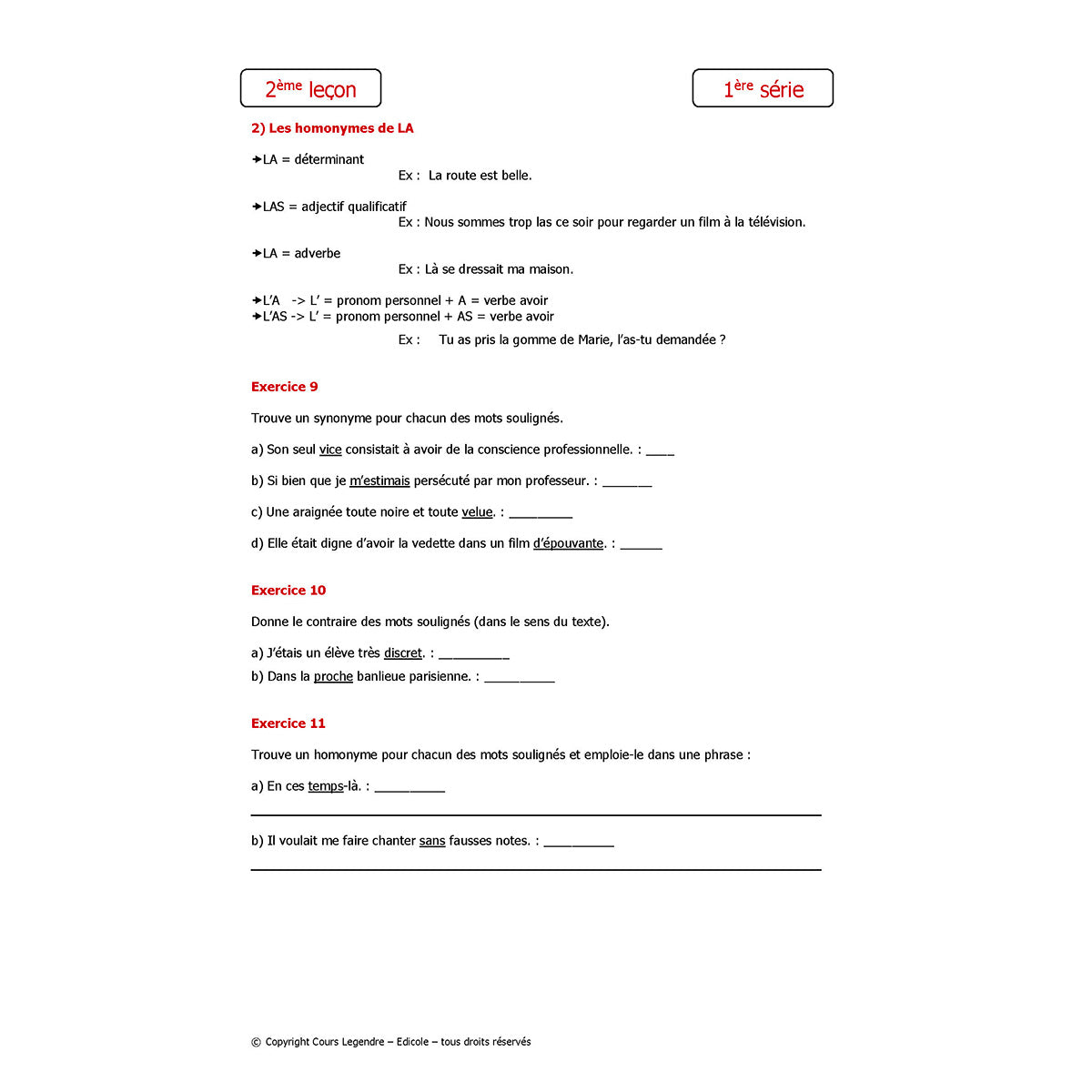 Mon année de Primaire - CM2 Français avec devoirs