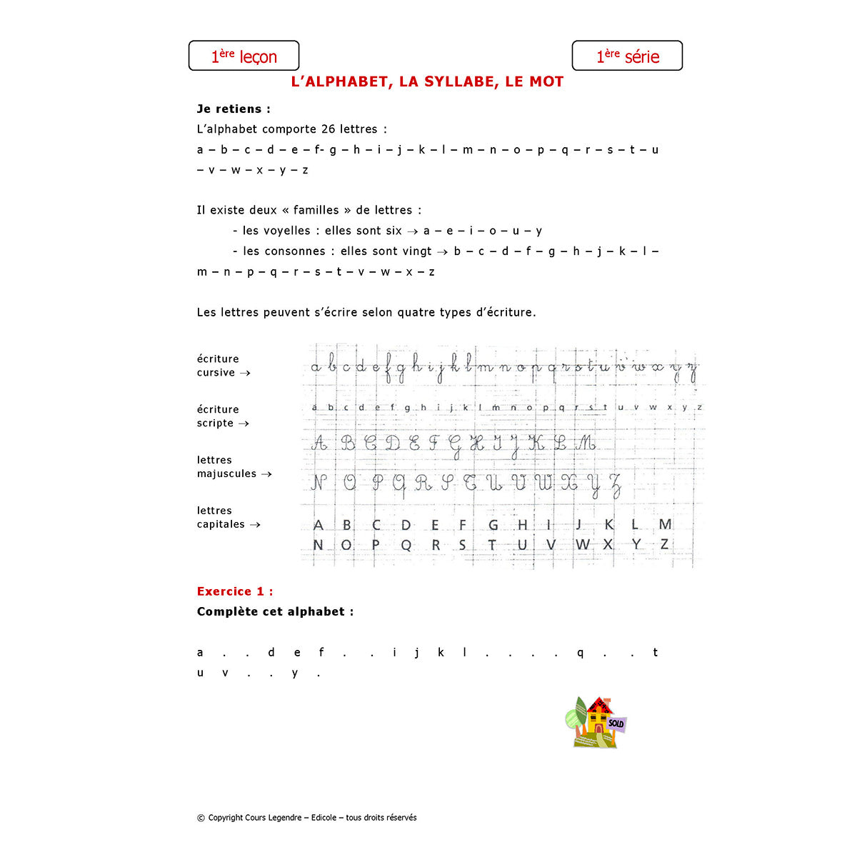 Mon année de CP - Français avec 6 devoirs à envoyer