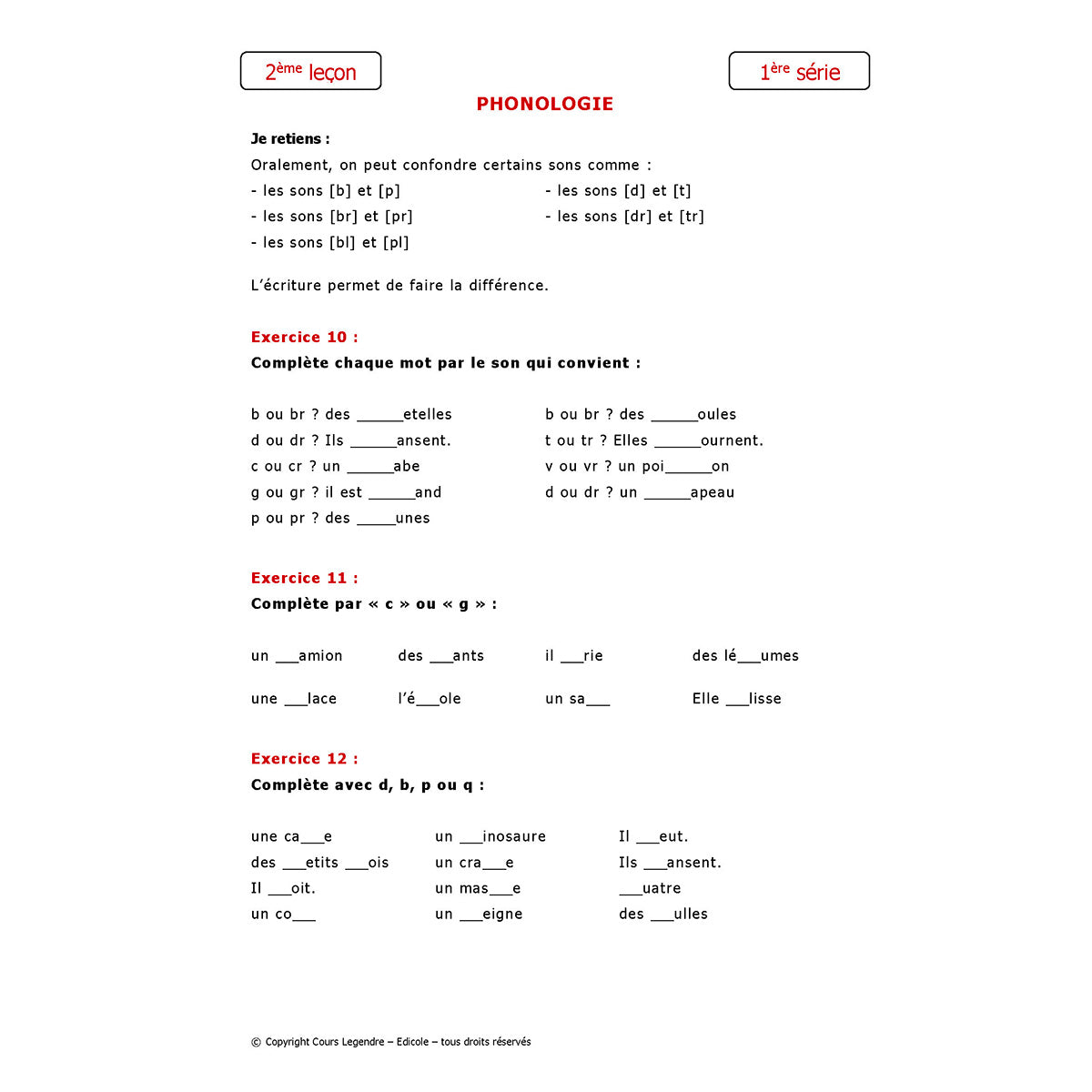 Mon année de CP - Français avec 6 devoirs à envoyer