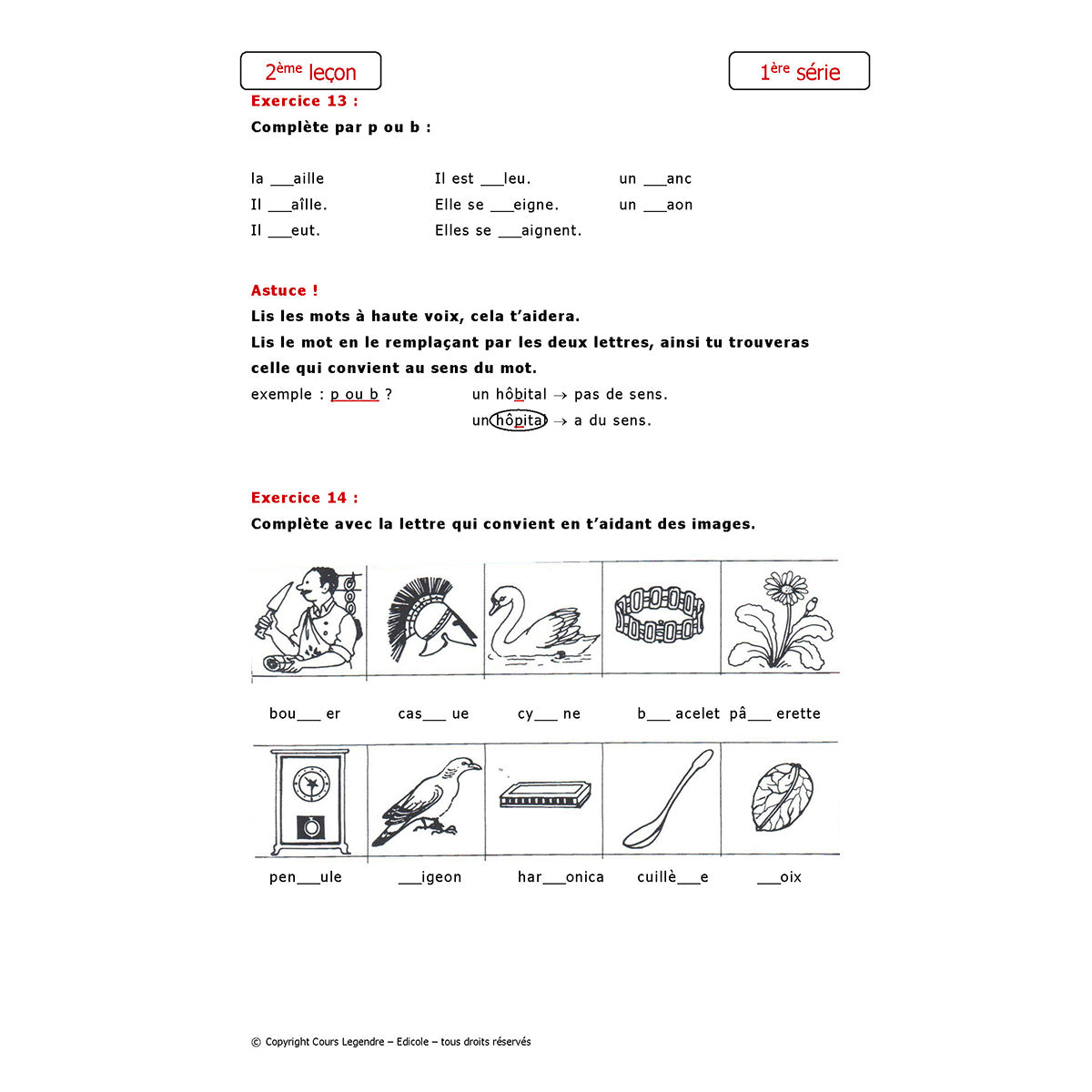 Mon année de CP - Français avec 6 devoirs à envoyer