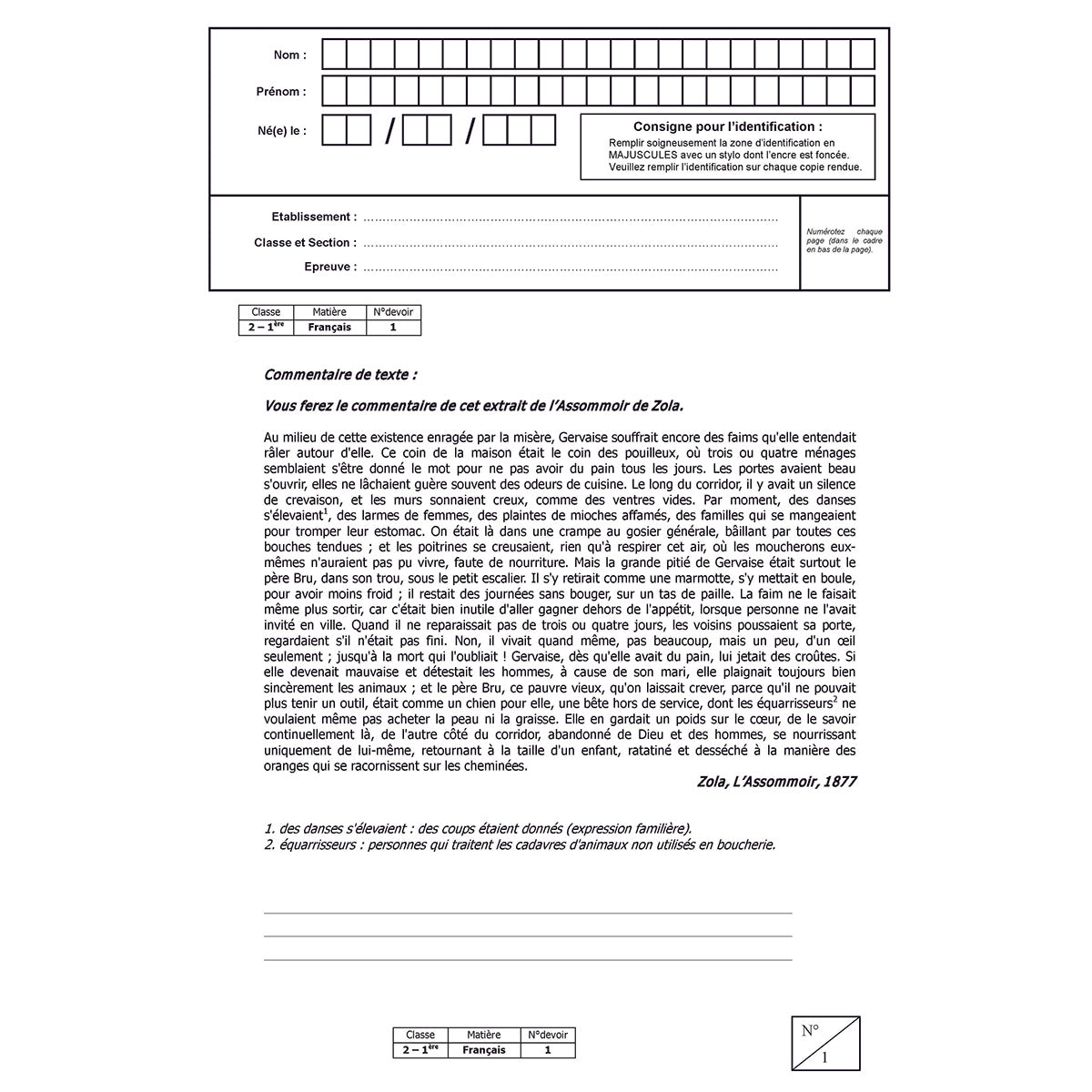 Objectif Bac - 2nde et 1ère - Français avec 6 devoirs à envoyer