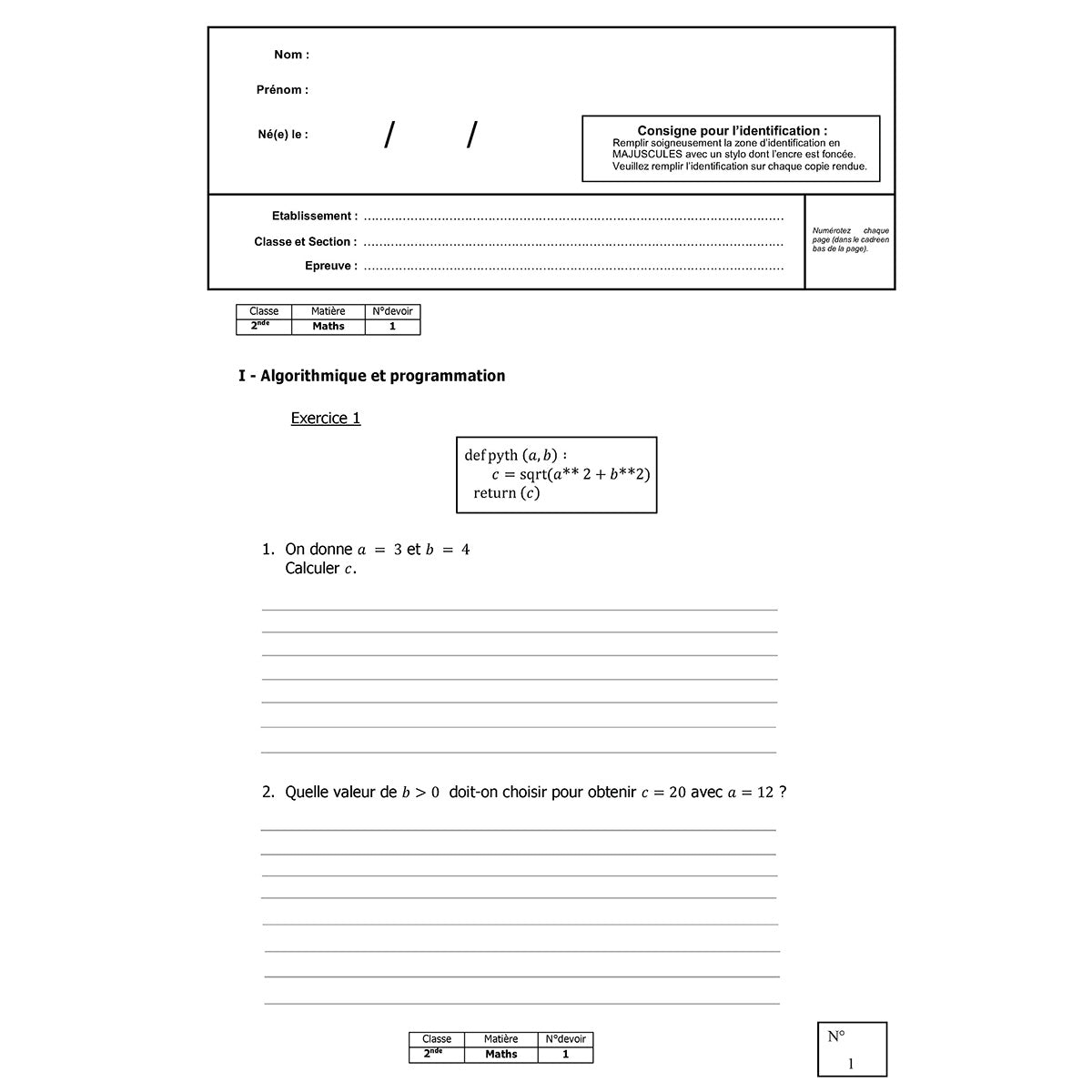 Objectif Bac - 2nde - Mathématiques avec 6 devoirs à envoyer