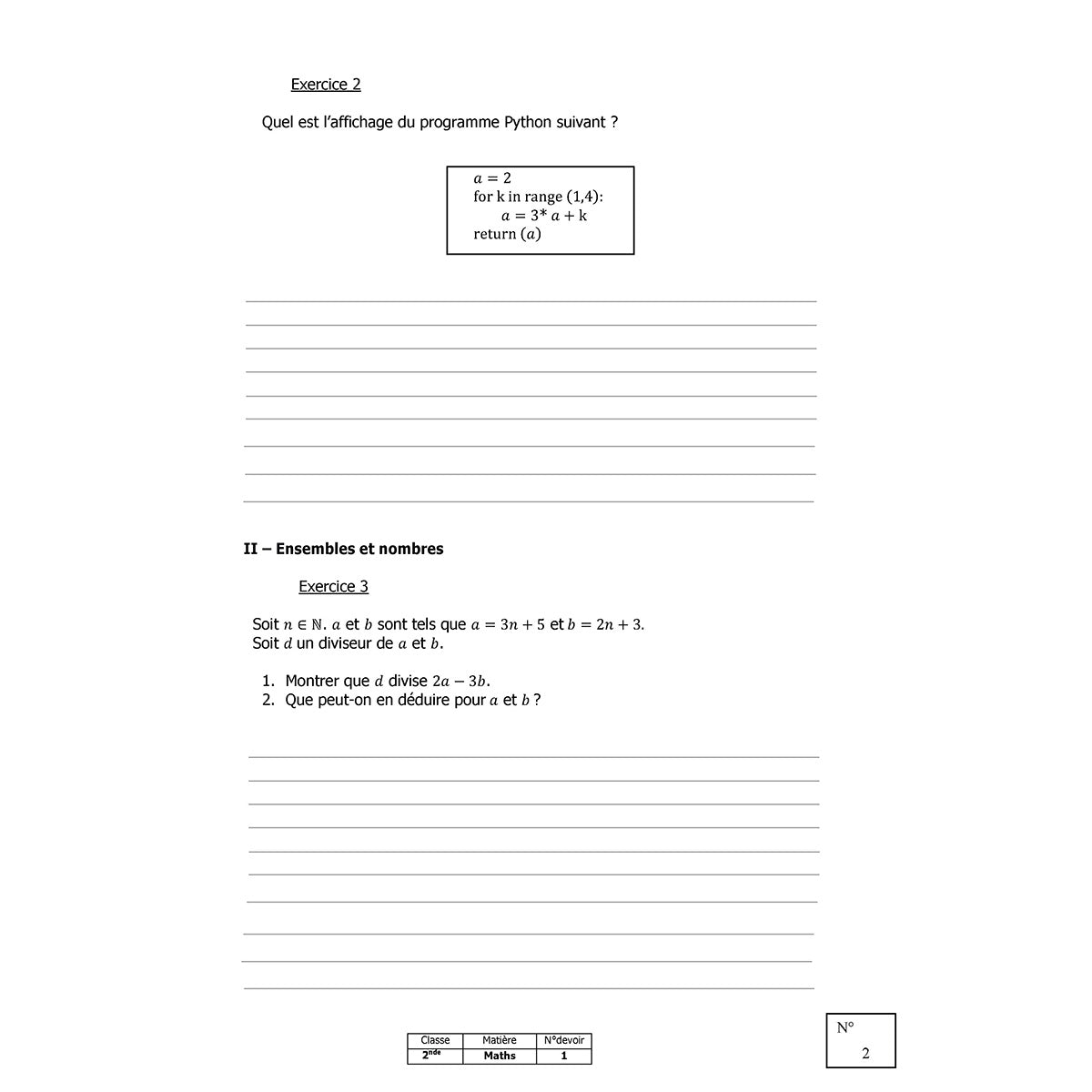 Objectif Bac - 2nde - Mathématiques avec 6 devoirs à envoyer