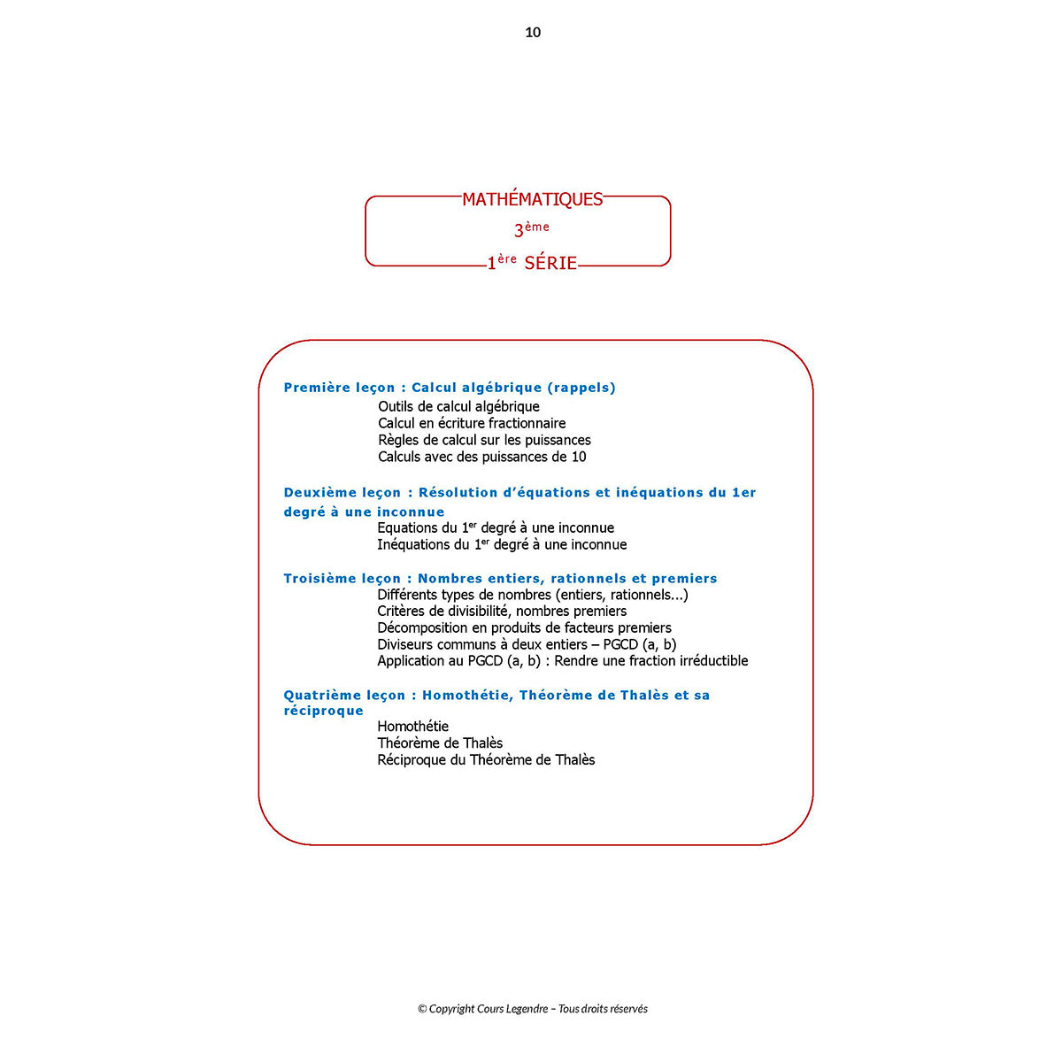 Mon année de Collège - 3ème - Mathématiques avec 6 devoirs à envoyer