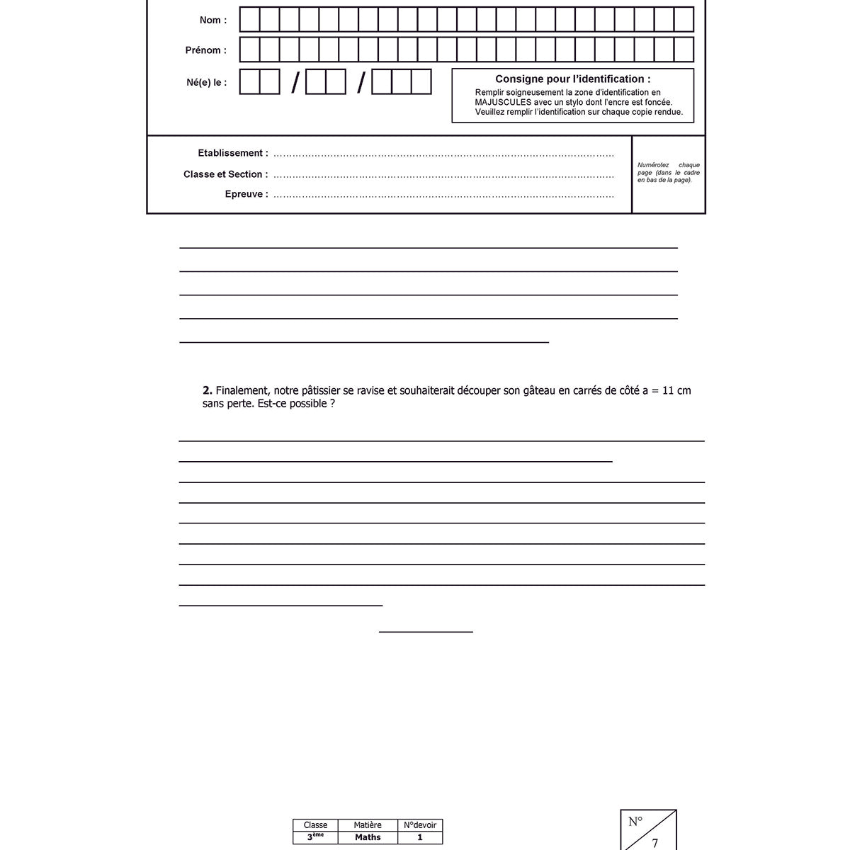 Mon année de Collège - 3ème - Mathématiques avec 6 devoirs à envoyer
