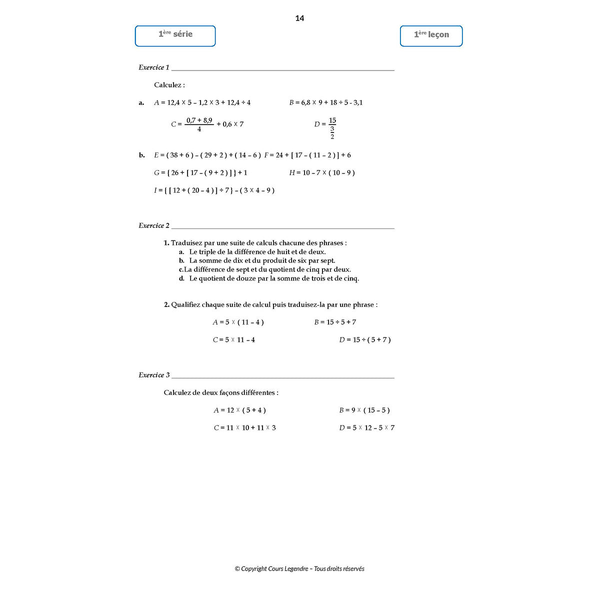Mon année de Collège - 5ème - Mathématiques avec 6 devoirs à envoyer
