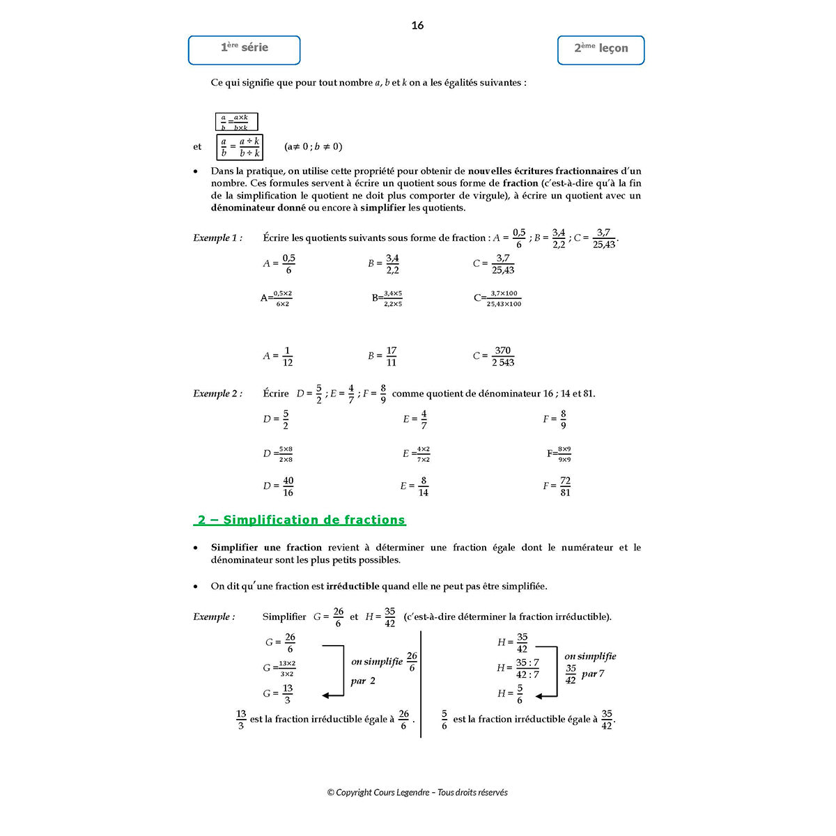 Mon année de Collège - 5ème - Mathématiques avec 6 devoirs à envoyer