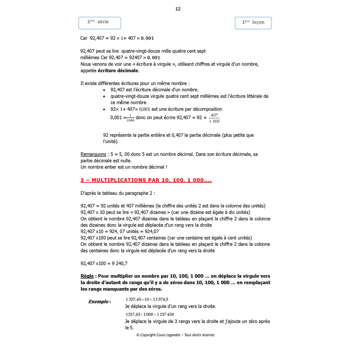 Mon année de Collège - 6ème - Mathématiques + 6 devoirs à envoyer