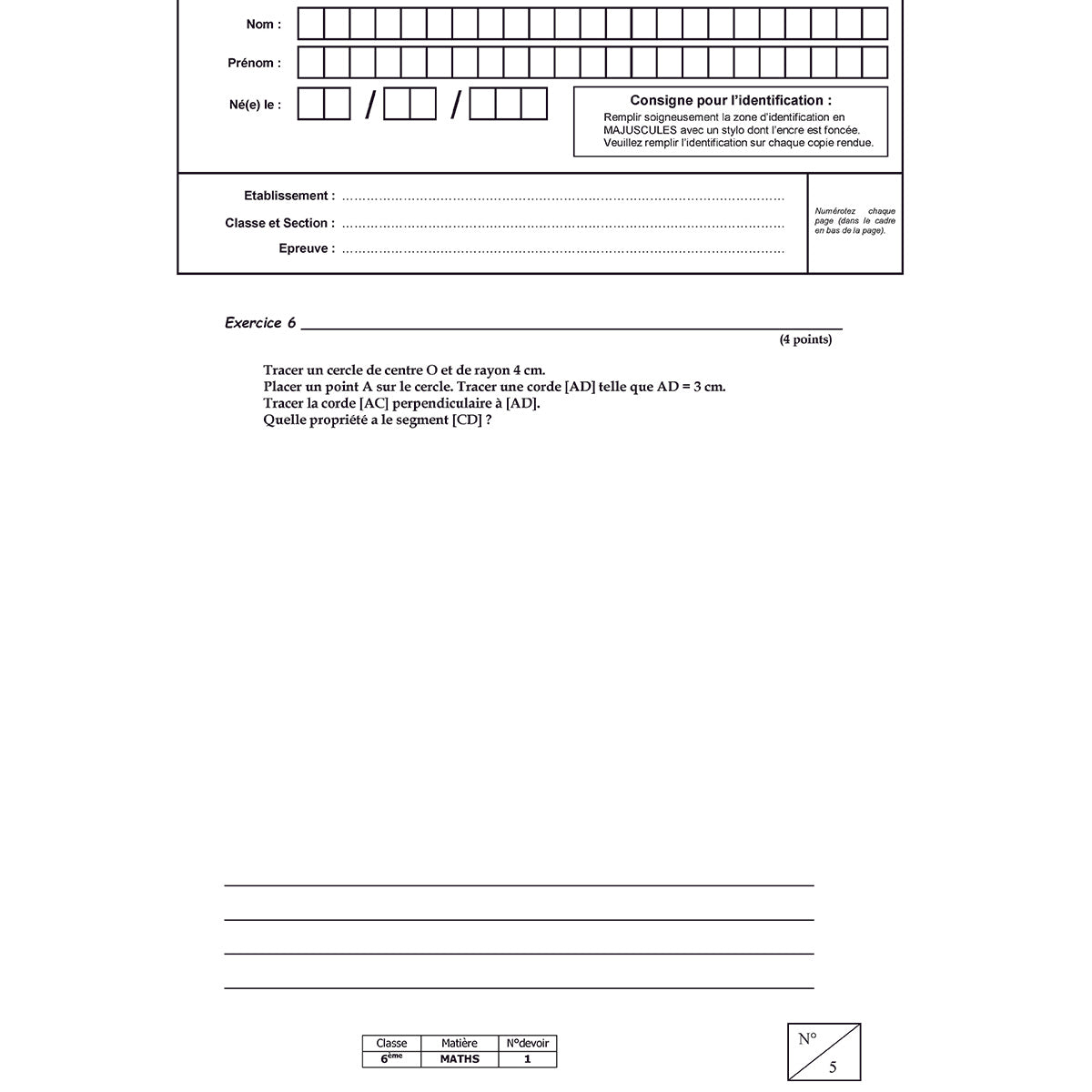 Mon année de Collège - 6ème - Mathématiques + 6 devoirs à envoyer