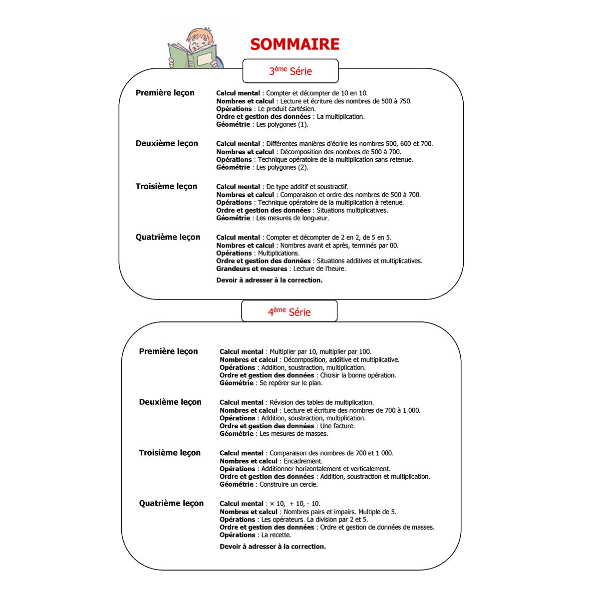 Mon année de Primaire - CE1 - Mathématiques + 6 devoirs à envoyer
