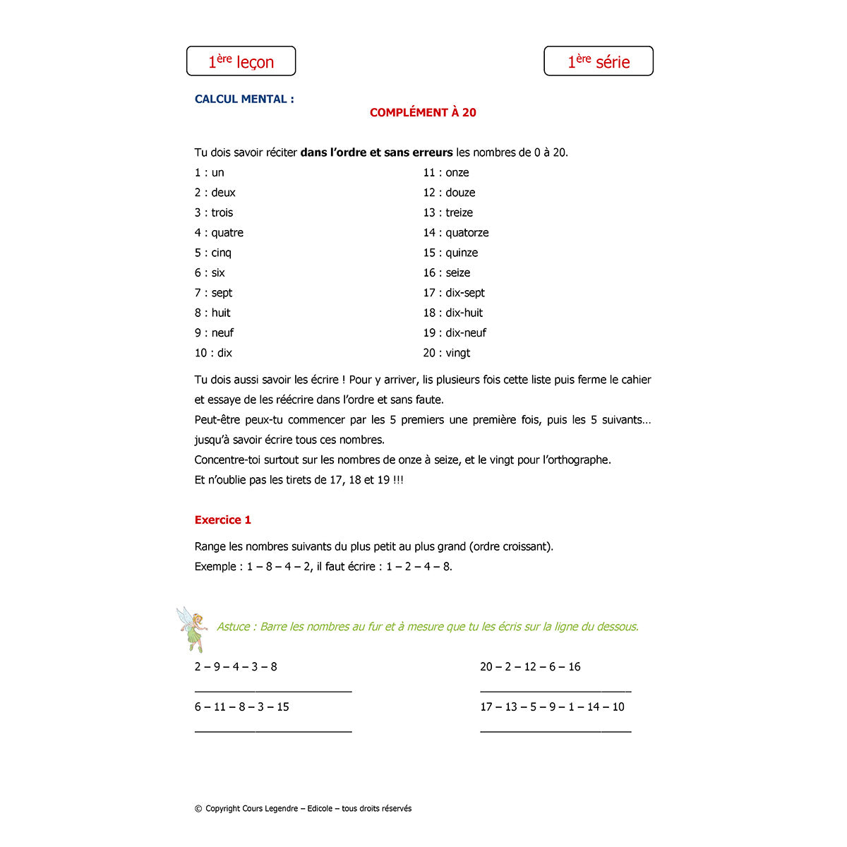 Mon année de Primaire - CE1 - Mathématiques + 6 devoirs à envoyer