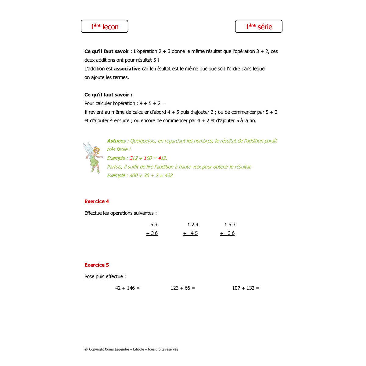 Mon année de Primaire - CE1 - Mathématiques + 6 devoirs à envoyer